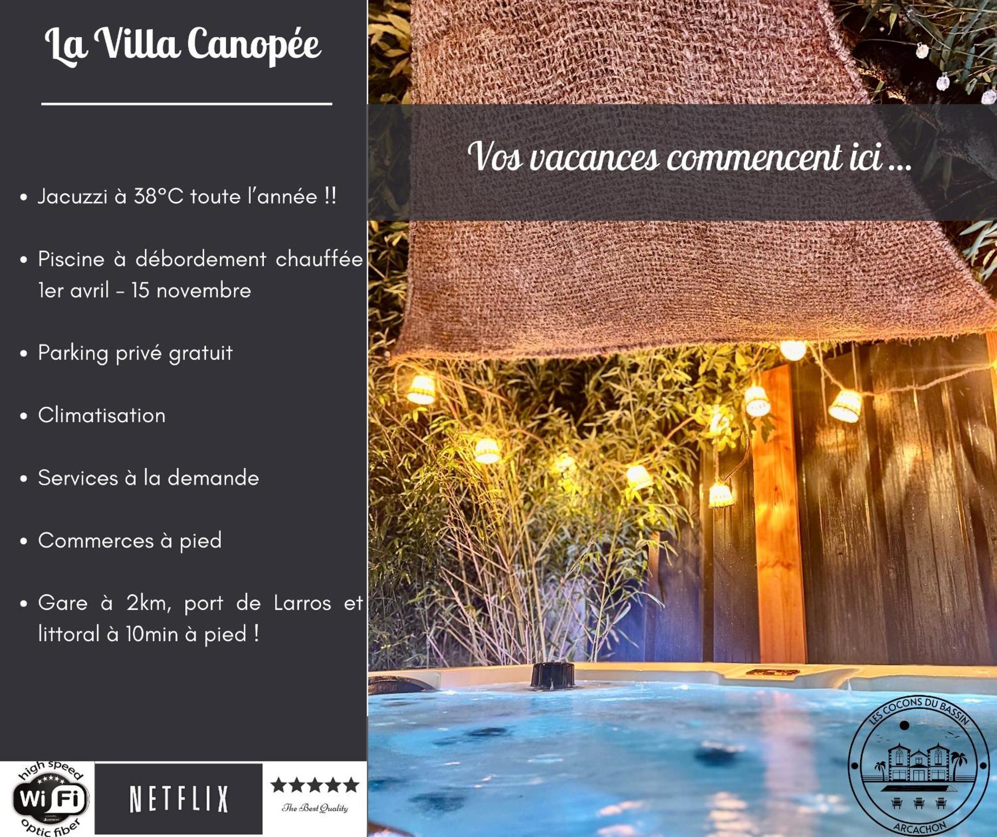 La Villa Canopee - Piscine Chauffee-Fibre-Clim-Jacuzzi Gujan-Mestras Exterior foto